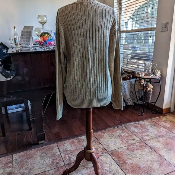 Geoffrey Beene 90s/Y2K cable knit color block strip sweater. Sz L - Picture 7 of 13